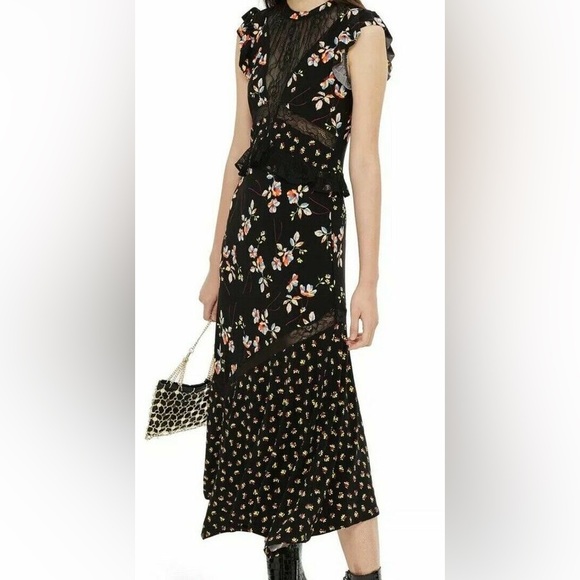 Topshop Dresses & Skirts - Topshop WOMEN Size 6US, 10UK Lace Mix Floral Spring Midi Dress